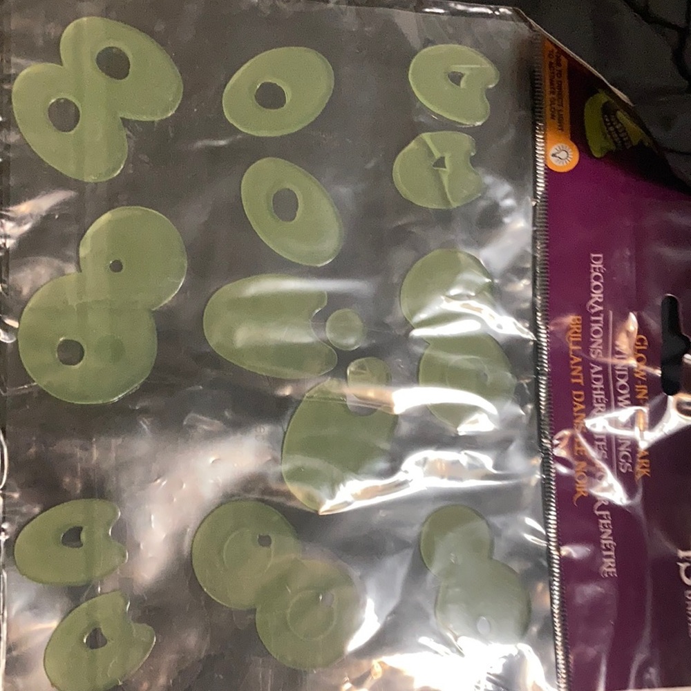 2 Packages of Glpw In The Dark Window Clings.  15 count in each package.